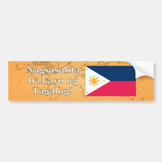 Sprichst du Tagalog? In Tagalog. Flaggenwanne Autoaufkleber (Vorne)