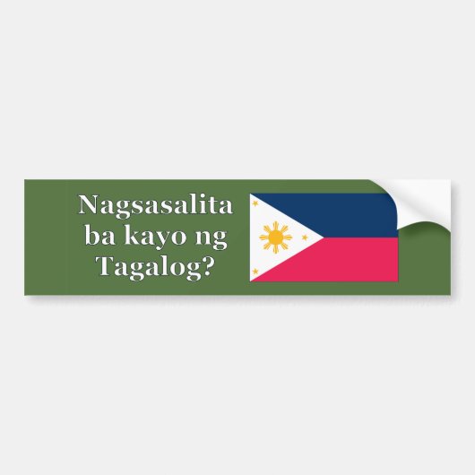 Sprichst du Tagalog? In Tagalog. Flaggenwanne Autoaufkleber (Vorne)