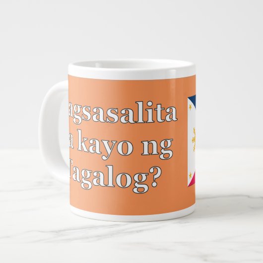 Sprichst du Tagalog? In Tagalog. Flaggenwanne Jumbo-Tasse (Vorderseite Links)