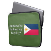 Sprichst du Tagalog? In Tagalog. Flaggenwanne Laptopschutzhülle (Vorderseite Links)