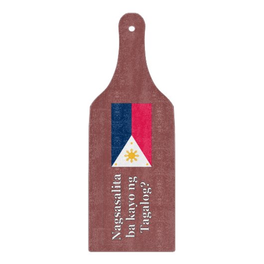 Sprichst du Tagalog? In Tagalog. Flaggenwanne Schneidebrett (Vorderseite)