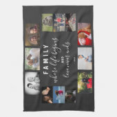 Sprichwort 12 FotoCollage für die ganze Familie Geschirrtuch (Vertikal)