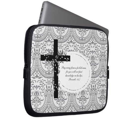 Sprichwort-14:7 Laptop-oder Netbook Laptopschutzhülle (Vorne Rechts)