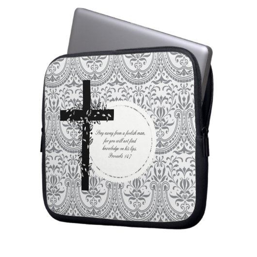 Sprichwort-14:7 Laptop-oder Netbook Laptopschutzhülle (Vorderseite Links)