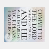 Sprichwort-16:3 Bibel-Zitat Fleecedecke (Vorderseite (Horizontal))