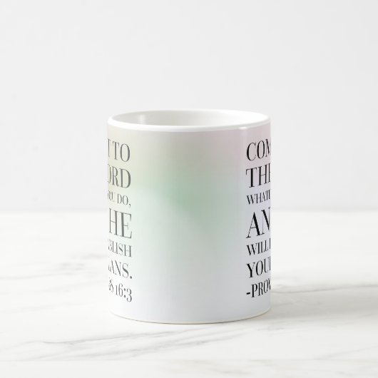 Sprichwort-16:3 Bibel-Zitat Kaffeetasse (Mittel)