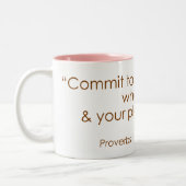 Sprichwort-16:3 Zweifarbige Tasse (Links)