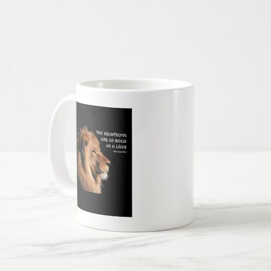 Sprichwort-28:1 Kaffeetasse (Vorderseite Links)