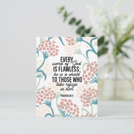 Sprichwort 30:5 Bibelverse Postkarte (Stehend Vorderseite)