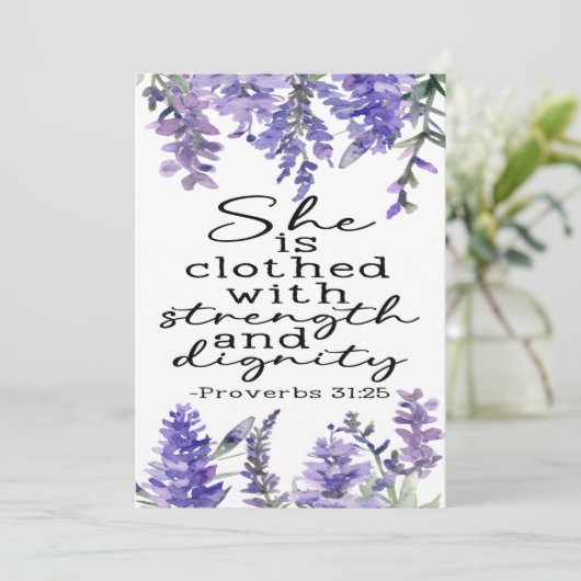 Sprichwort 31:25 Ermutigungskarte Dankeskarte (Stehend Vorderseite)