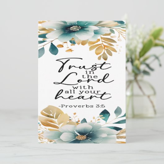 Sprichwort 3:5 Ermutigungskarte Dankeskarte (Stehend Vorderseite)