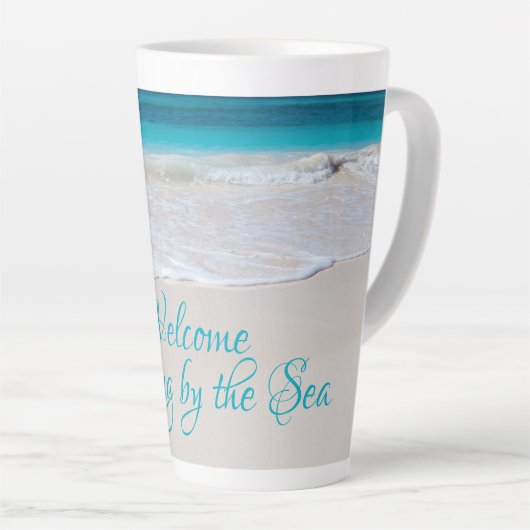 Sprichwort am Strand Tall Latte Tasse (Rechte Ecke)