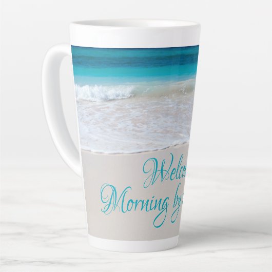 Sprichwort am Strand Tall Latte Tasse (Linke Ecke)