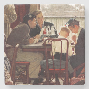 Sprichwort-Anmut durch Norman Rockwell Steinuntersetzer