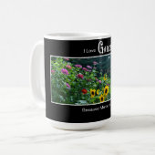 Sprichwort-Blumengarten sprießt Kosmos Kaffeetasse (Vorderseite Links)