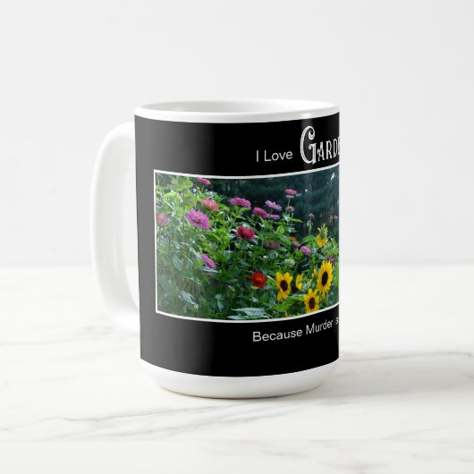 Sprichwort-Blumengarten sprießt Kosmos Kaffeetasse (Vorderseite Links)