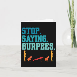 Sprichwort Burpees Übung Bodybuilding Gag Joke sto Karte