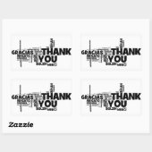 ***SPRICHWORT DANKE**** IN VIELEN HINWEISEN RECHTECKIGER AUFKLEBER (Blatt)