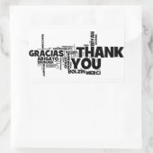 ***SPRICHWORT DANKE**** IN VIELEN HINWEISEN RECHTECKIGER AUFKLEBER (Tasche)