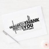 ***SPRICHWORT DANKE**** IN VIELEN HINWEISEN RECHTECKIGER AUFKLEBER (Umschlag)