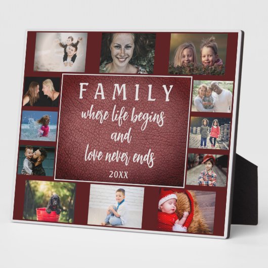 Sprichwort der Jahresfamilie Keepake 12 FotoCollag Fotoplatte (Seite)