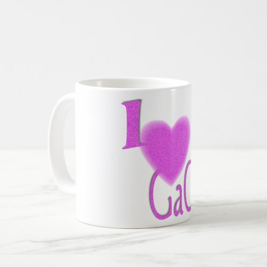 Sprichwort der Liebe I gogo gaga Kaffeetasse (Vorderseite Links)
