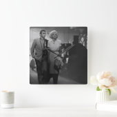 Sprichwort Farewell Quadratische Wanduhr (Zuhause)