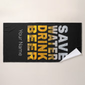 Sprichwort für Bachelor-Party mit gerettet Trinkwa Badehandtuch (Badehandtuch)