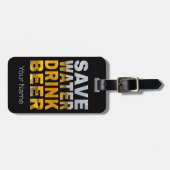 Sprichwort für Bachelor-Party mit gerettet Trinkwa Gepäckanhänger (Vorderseite horizontal)