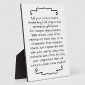 Sprichwort für kundenspezifisches Zitat Personalis Fotoplatte (Seite)