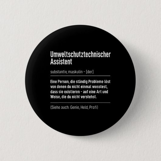 Sprichwort für Mens - Definition des Umweltschutze Button (Vorderseite)