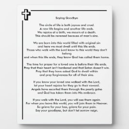 Sprichwort Goodbye 8x10 Tabletop Foto Plaque Fotoplatte