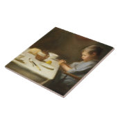 Sprichwort Grace (Junge, der am Tisch betet) Fliese (Seite)