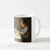 Sprichwort Grace (Junge, der am Tisch betet) Kaffeetasse (VorderseiteRechts)