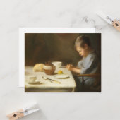 Sprichwort Grace (Junge, der am Tisch betet) Karte (Vorderseite/Rückseite Beispiel)