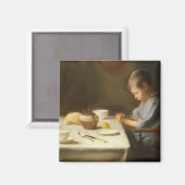 Sprichwort Grace (Junge, der am Tisch betet) Magnet (Vorderseite/Rückseite)