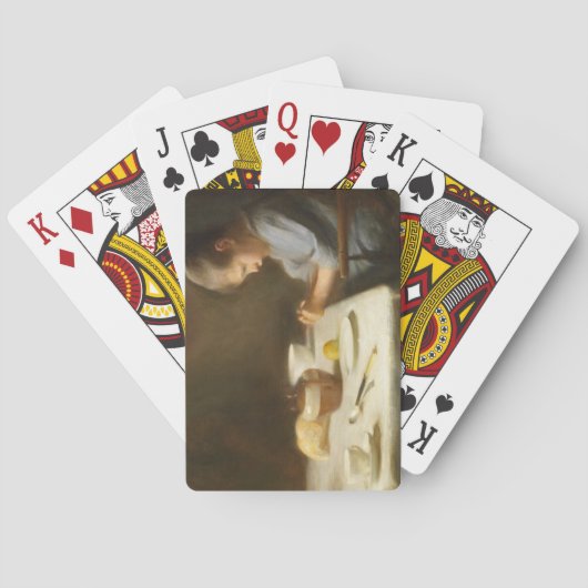 Sprichwort Grace (Junge, der am Tisch betet) Spielkarten (Rückseite)