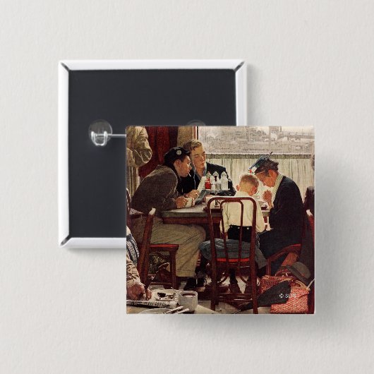 Sprichwort Grace von Norman Rockwell Button (Vorne & Hinten)
