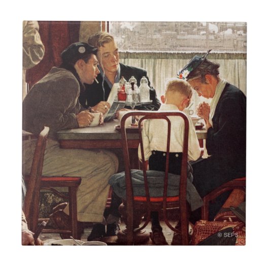Sprichwort Grace von Norman Rockwell Fliese (Vorderseite)