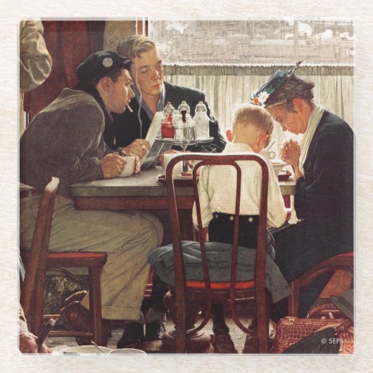 Sprichwort Grace von Norman Rockwell Glasuntersetzer (Vorderseite)
