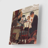 Sprichwort Grace von Norman Rockwell Quadratische Wanduhr (Winkel)
