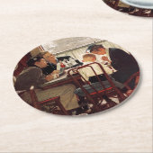 Sprichwort Grace von Norman Rockwell Runder Pappuntersetzer (Angewinkelt)