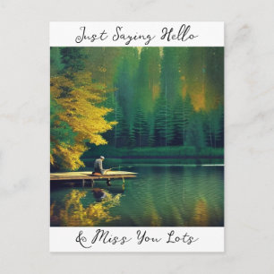 Sprichwort Hallo und Miss You Love Postkarte