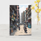 Sprichwort Hello aus Indien Karte (Gelbe Blume)