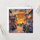 Sprichwort Hello aus Indien | Kolkata Karte (Vorderseite/Rückseite Beispiel)