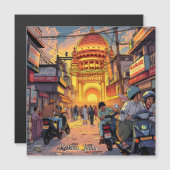 Sprichwort Hello aus Indien | Kolkata Magnetkarte (Vorne/Hinten)