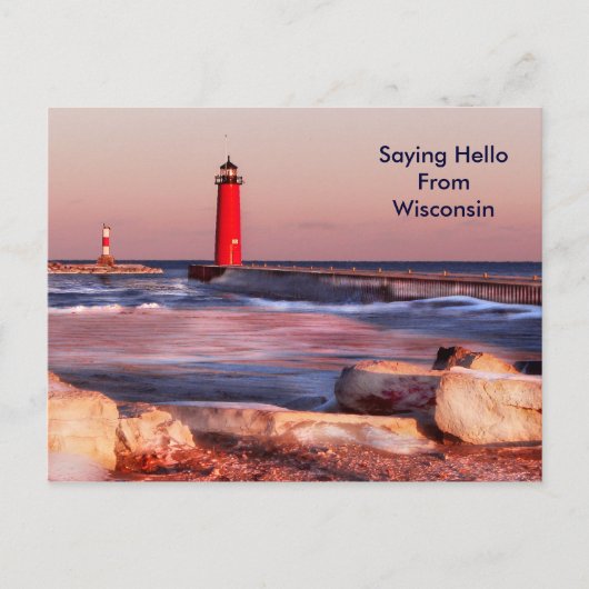 Sprichwort Hello FromWisconsin Postkarte (Vorderseite)
