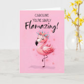 Sprichwort Hi Personalize mit Flamingo Fabulous Fu Karte (Gelbe Blume)