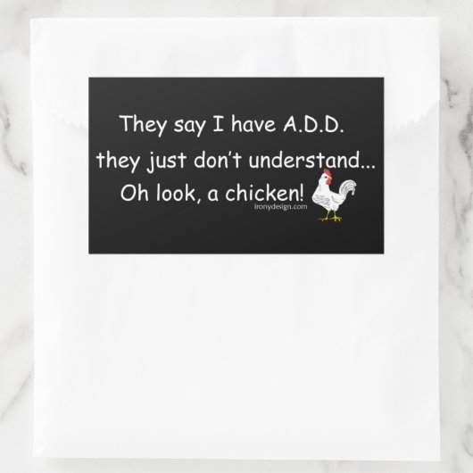 SPRICHWORT "Hühnerfleisch" Rechteckiger Aufkleber (Tasche)