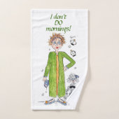 Sprichwort I Don't Do Morgens Lady and Poodle Badhandtuch Set (Handtuch)